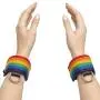 Bondage Boutique Rainbow and Leather Wrist Cuffs Bondage Boutique Rainbow and Leather Wrist Cuffs