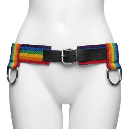 Bondage Boutique Rainbow and Leather Bondage Belt Bondage Boutique Rainbow and Leather Bondage Belt