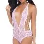 Escante Pink Backless Lace Pearl Thong Body Escante Pink Backless Lace Pearl Thong Body