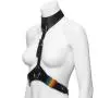 Bondage Boutique Rainbow and Leather Harness with Collar