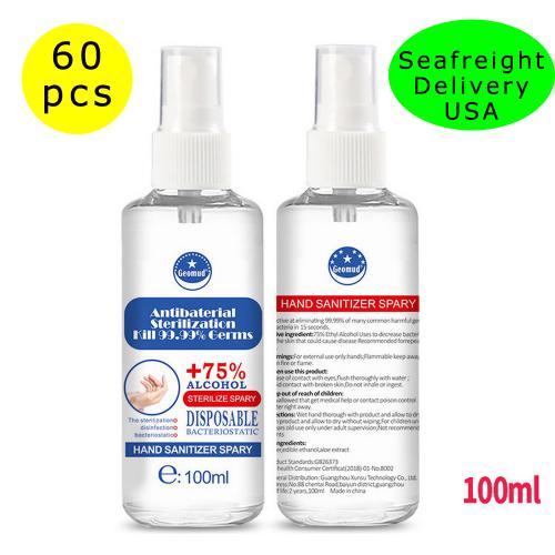 100ml 75% alcohol spray Hand Sanitizer Alcohol Moisturizing Hand Sanitizer Spray  60pcs Air shipping to Japan, Sea Freight To USA, European