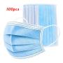 Medical Mask 100 Pcs Disposable Face Masks Disposable Surgical Mask Dust Breathable Earloop Antiviral Face Mask, Comfortable Medical Sanitary Surgical Mask Thick 3-Layer Masks