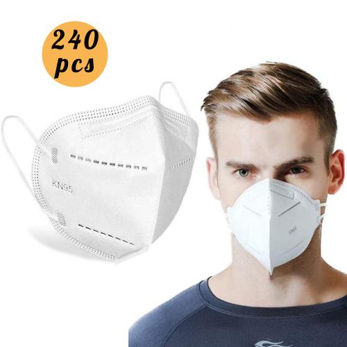  240pcs K N95 Medical Face Masks - 5-Layer K N95 Dust Full Face Mask with Free Adjustable Headgear Filtration Barrier against Germ, Dust, Breathable Respirator Mask