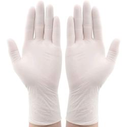 Disposable Latex Gloves Pack of 100, Powder Free Protective Glove for Kitchen Cooking Cleaning, White
