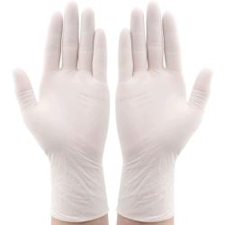 Disposable Latex Gloves Pack of 100, Powder Free Protective Glove for Kitchen Cooking Cleaning, White